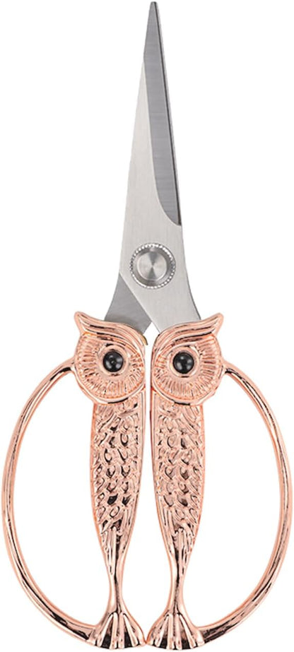 Owl Kitchen Scissors All Purpose, Stainless Steel Heavy Duty Sharp Shears for Meat, Chicken, Fish, Poultry, Herb, Bread (Gun-black, Large)