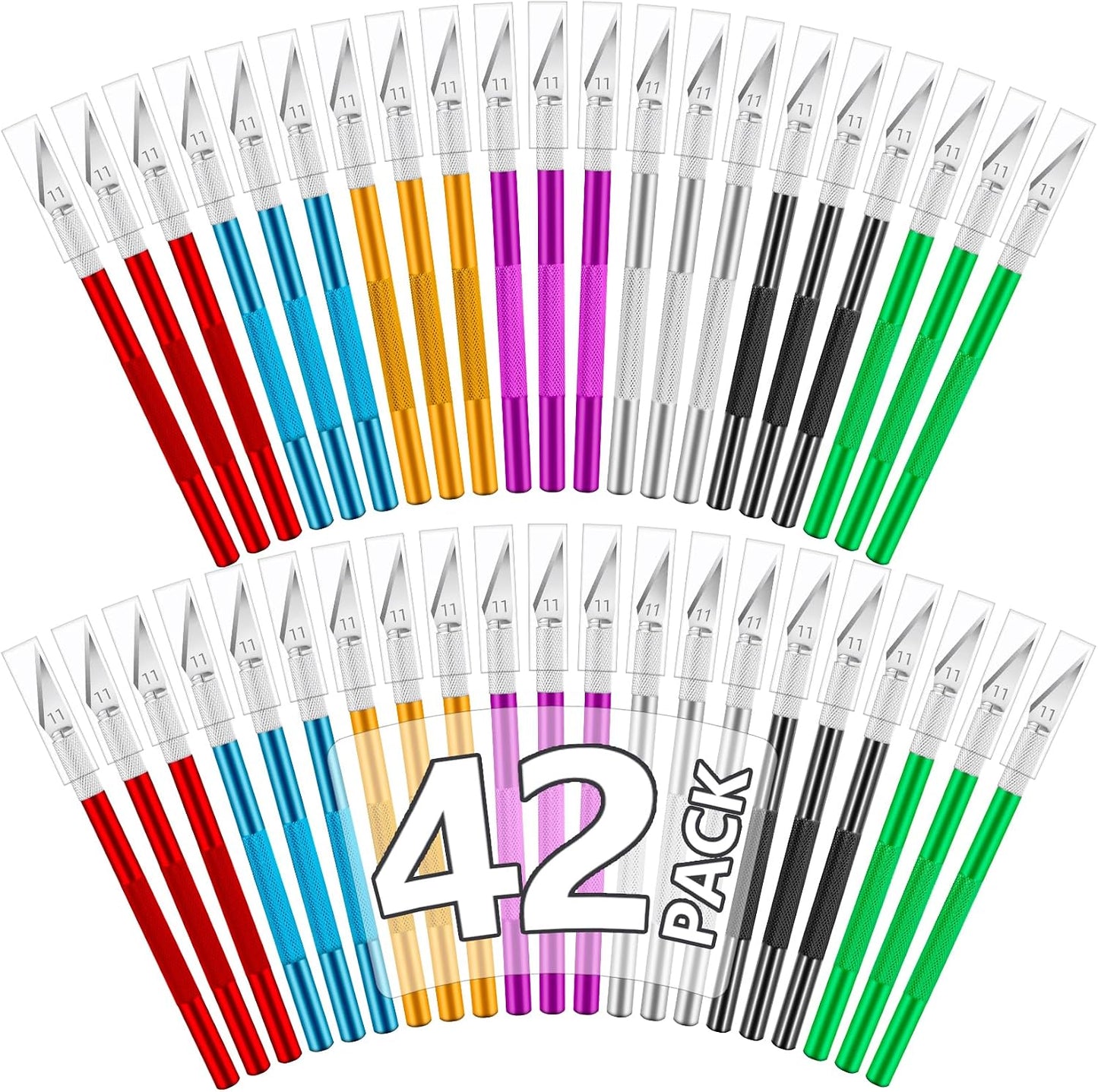24 Pack Exacto Knives Bulk, Multicolor Craft Knife Set | Durable metal handles suit classrooms, workshops and group projects, Exacto knife sets support cutting, carving and trimming