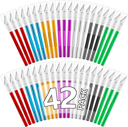 24 Pack Exacto Knives Bulk, Multicolor Craft Knife Set | Durable metal handles suit classrooms, workshops and group projects, Exacto knife sets support cutting, carving and trimming