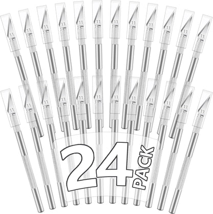24 Pack Exacto Knives Bulk, Multicolor Craft Knife Set | Durable metal handles suit classrooms, workshops and group projects, Exacto knife sets support cutting, carving and trimming