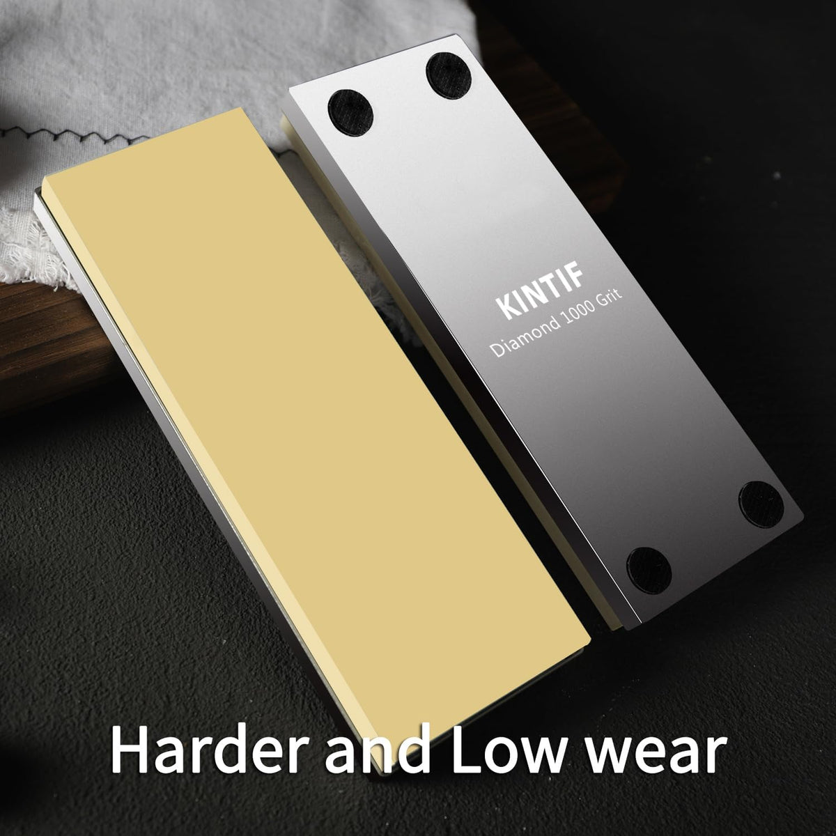 Diamond Whetstone Knife Sharpening Stone #400, Fast Cutting, Low Wear, Ideal for Hard Metals, Premium Knife Sharpener for Kitchen, with Non-Slip Base
