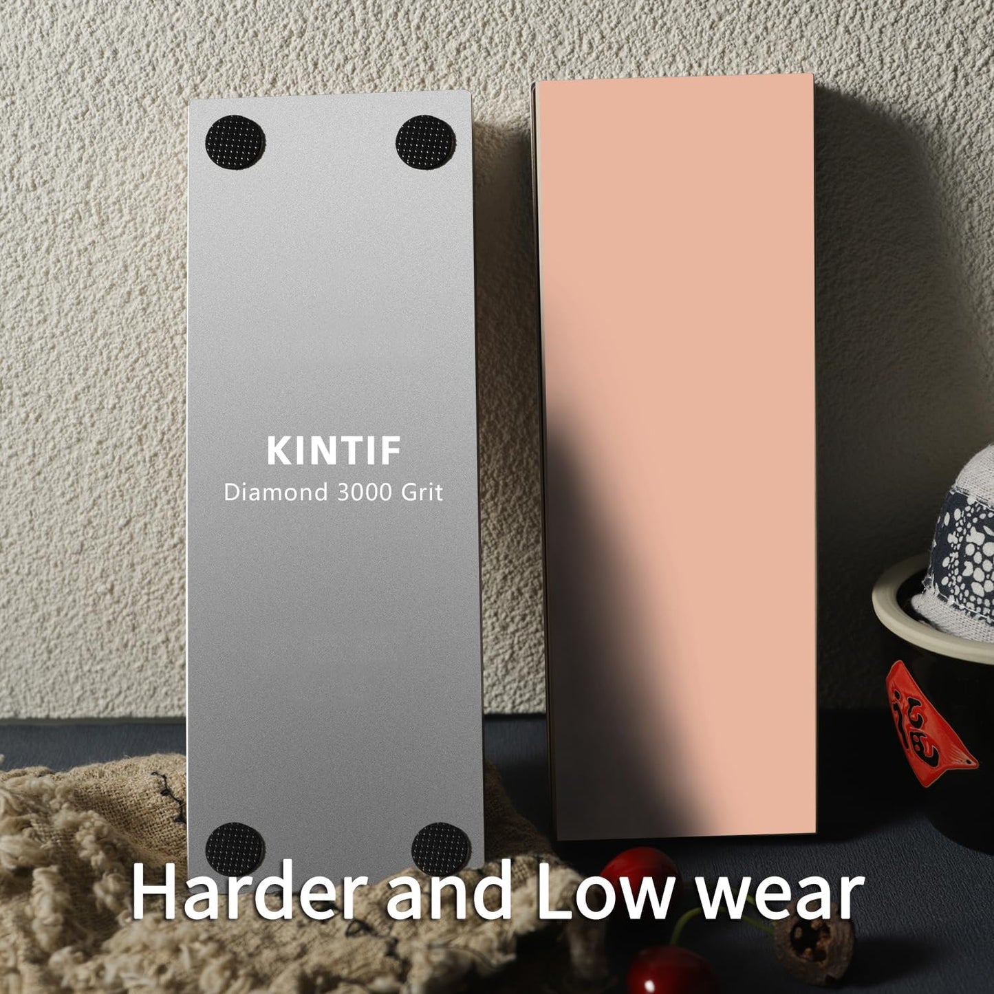 Diamond Whetstone Knife Sharpening Stone #400, Fast Cutting, Low Wear, Ideal for Hard Metals, Premium Knife Sharpener for Kitchen, with Non-Slip Base