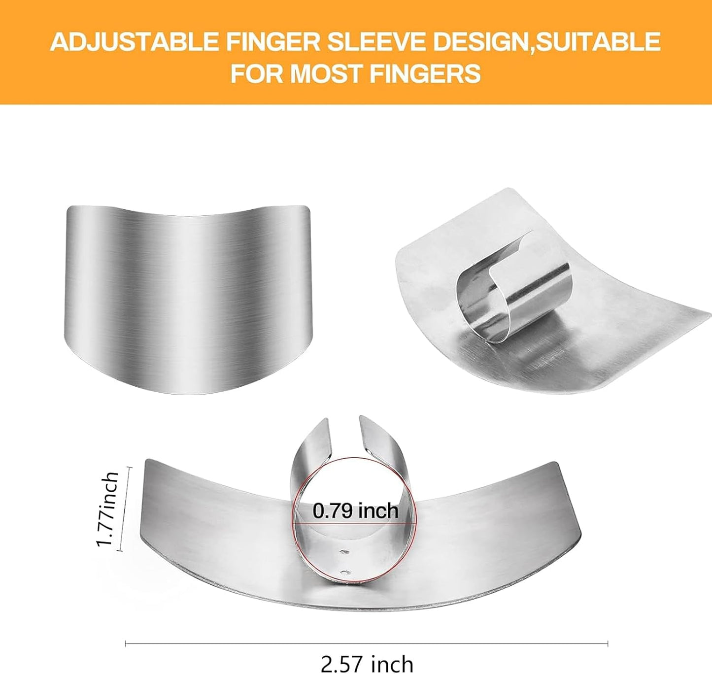 Stainless Steel Finger Guards For Cutting Food Avoid Hurting, Premium 304 Stainless Steel Finger Protector,Slicing Tool Finger Protectors when Cutting, Slicing, Dicing, Chopping (2A 2B)