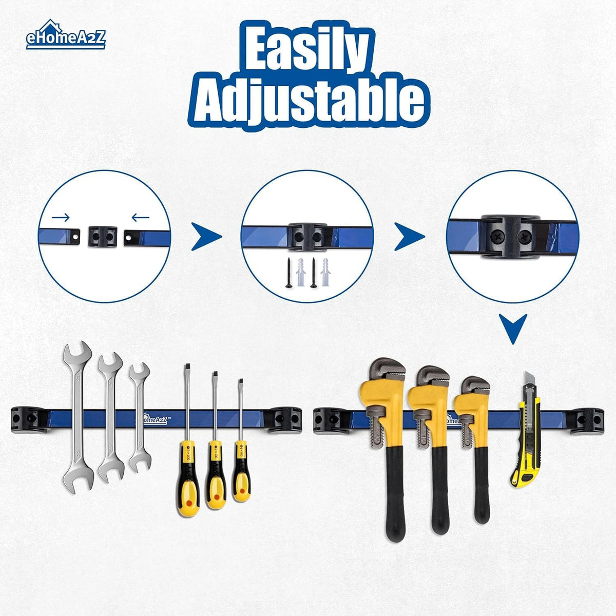 Magnetic Tool Holder (4 Pack) Heavy-Duty Rack, 18 Inch, Wall Mounted, Garage & Shop Organizer, Gifts for Men