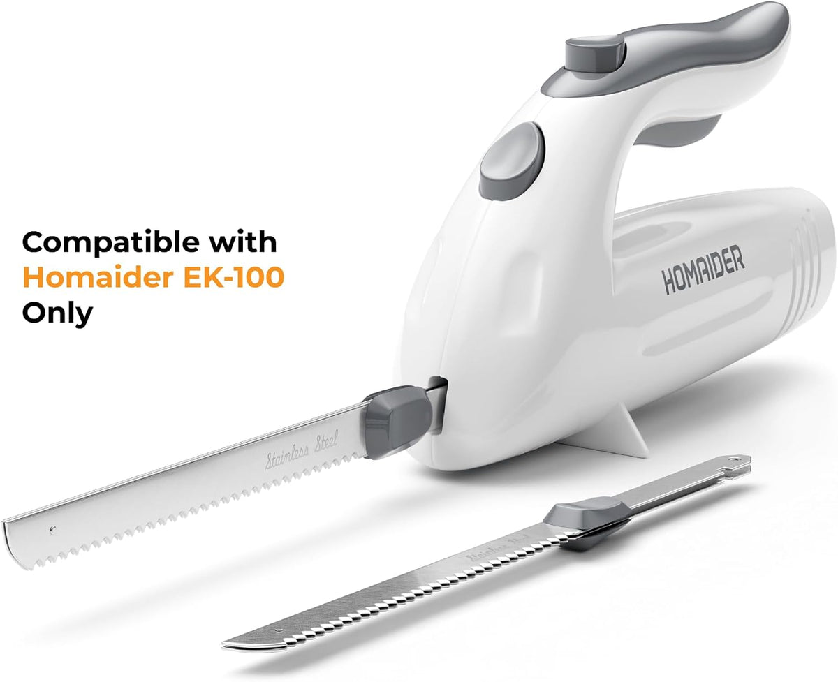 Electric Knife for Meat Slicing, Turkey, Carving Meat, Bread & More | Ergonomic Handle + 2 Carving Reciprocating Stainless Steel Blades and Serving Fork Included, 6 Foot Cord