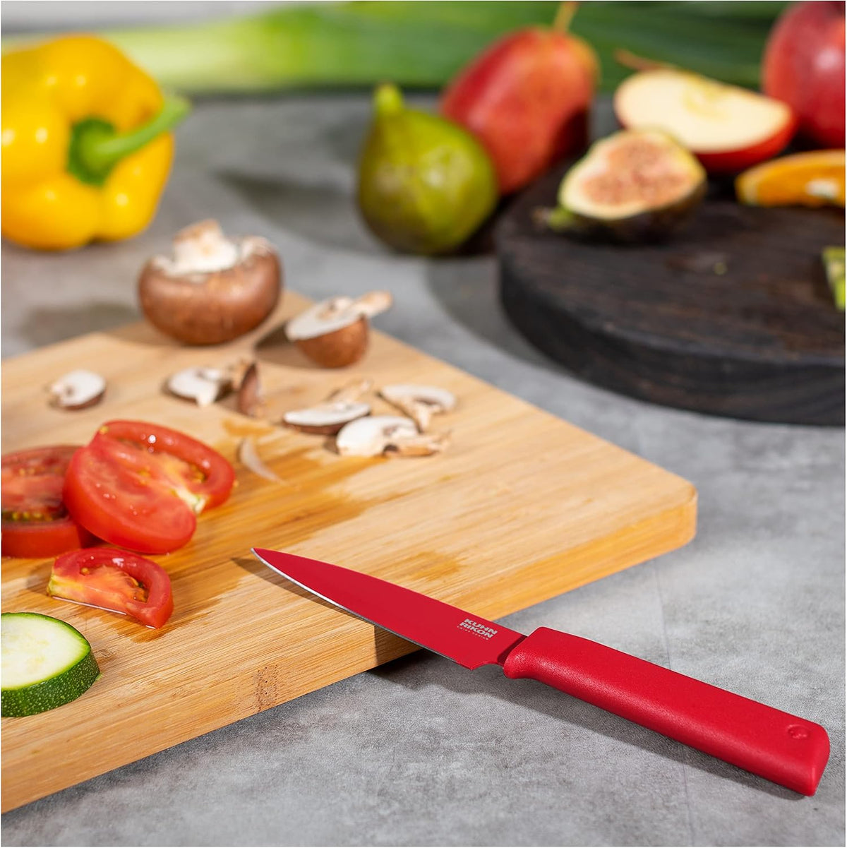 Colori+ Non-Stick Straight Paring Knife with Safety Sheath, 4 inch/10.16 cm Blade, Green