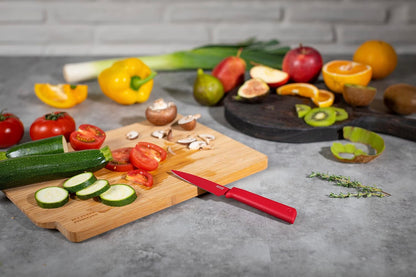 Colori+ Non-Stick Straight Paring Knife with Safety Sheath, 4 inch/10.16 cm Blade, Green
