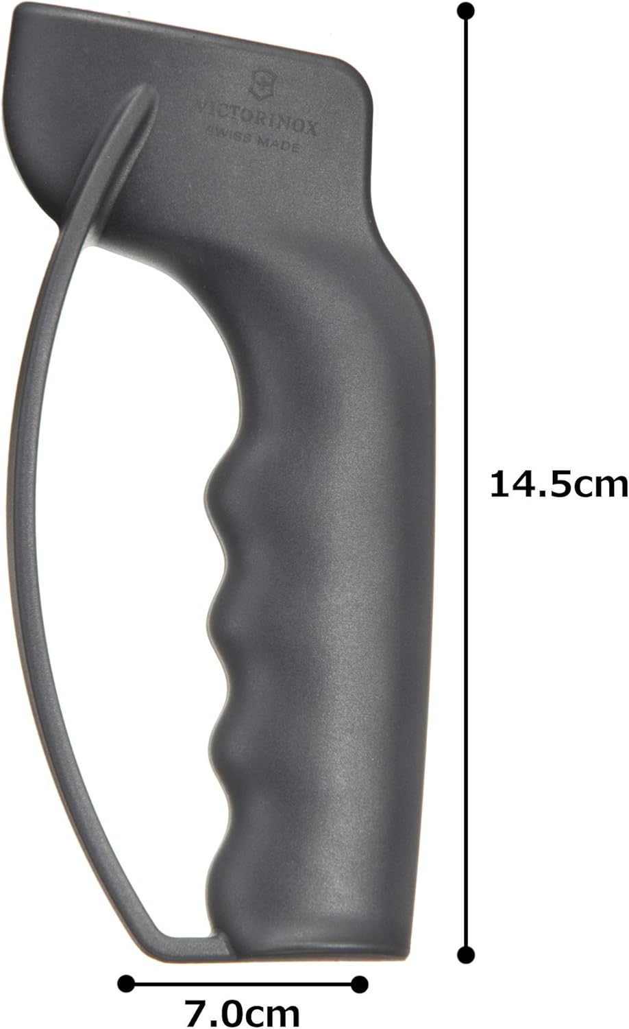 Swiss Army Cutlery Handheld Manual Knife Sharpener, Finger Guard, Carbide Metal Plates, Multicolor (Grey/Black)