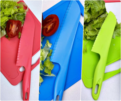 Green Plastic Knife Set – 11" Large and 8.7“ Small Utility Knives Combo for Kitchen, Food Prep & Picnic Use – Lightweight, Reusable, Safe for Kids – BPA-Free, Serrated Plastic Cutter for Fruits &Cake