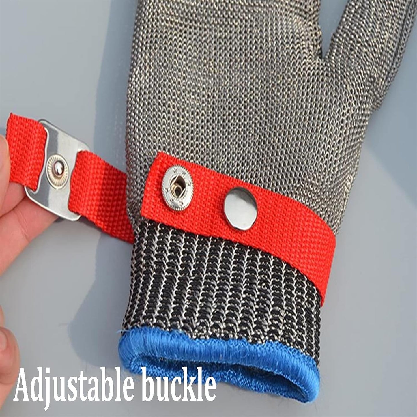 Cut-Resistant Gloves, Chain Mail Gloves, Chef/Butcher/Porter/Carpenter Safety Work Gloves, for Left and Right Hands (Size : 1PCS/XL)