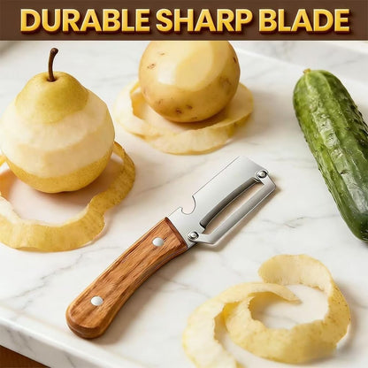 Thickened blade Multifunctional Vegetable Peeler, Multi-Functional Vegetable Peeler for Kitchen, 2-In-1 Stainless Steel Kitchen Tool, for Fruit Veggie, Includes Bottle Opener (1PC)