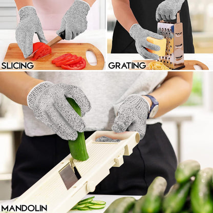Zulay Cut Resistant Gloves Food Grade Level 5 Protection - Comfortable Safety Cutting Gloves - Cut Resistant Work Gloves