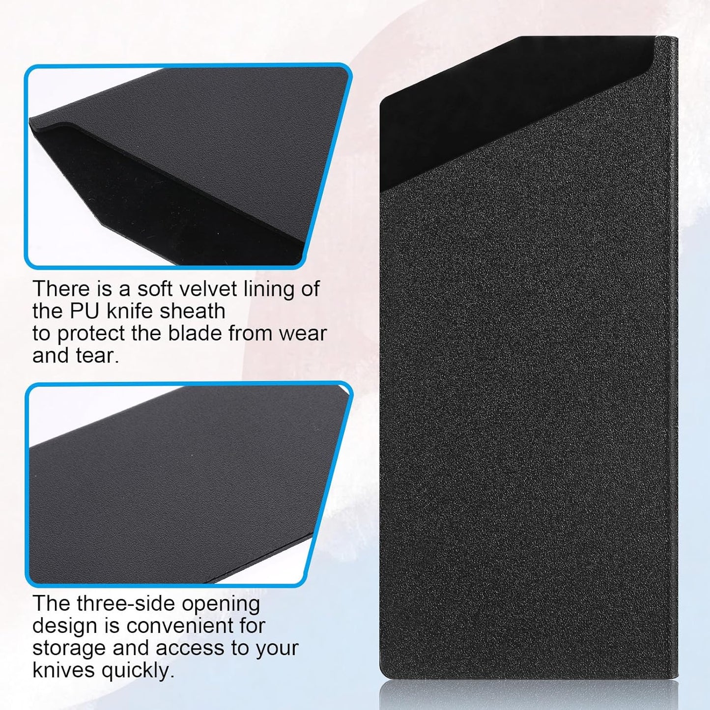 Cleaver Edge Guard ABS Knife Cover Sleeves for 7" Chopping Knife 7.5” X 3.5” Cleaver Universal Knives Sheath for Home Kitchen Knives Edge Guard Blade Protector(Black)