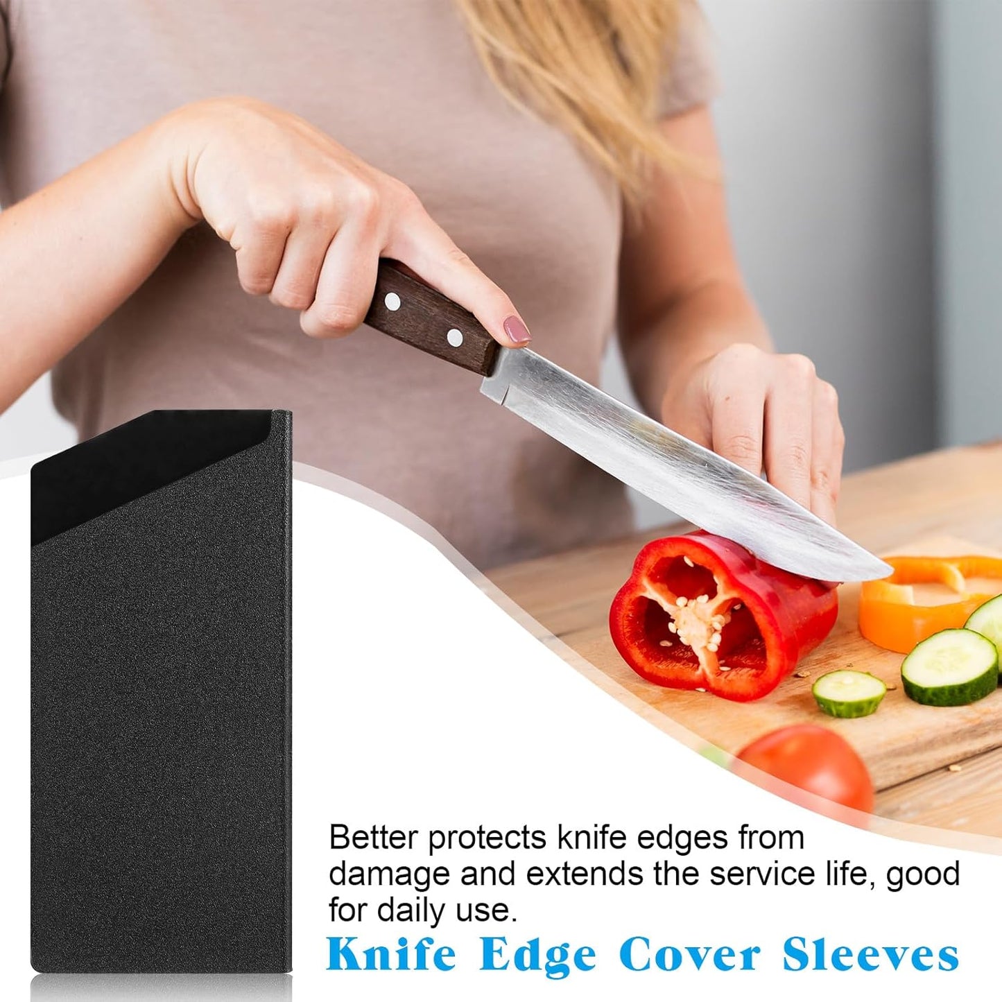 Cleaver Edge Guard ABS Knife Cover Sleeves for 7" Chopping Knife 7.5” X 3.5” Cleaver Universal Knives Sheath for Home Kitchen Knives Edge Guard Blade Protector(Black)