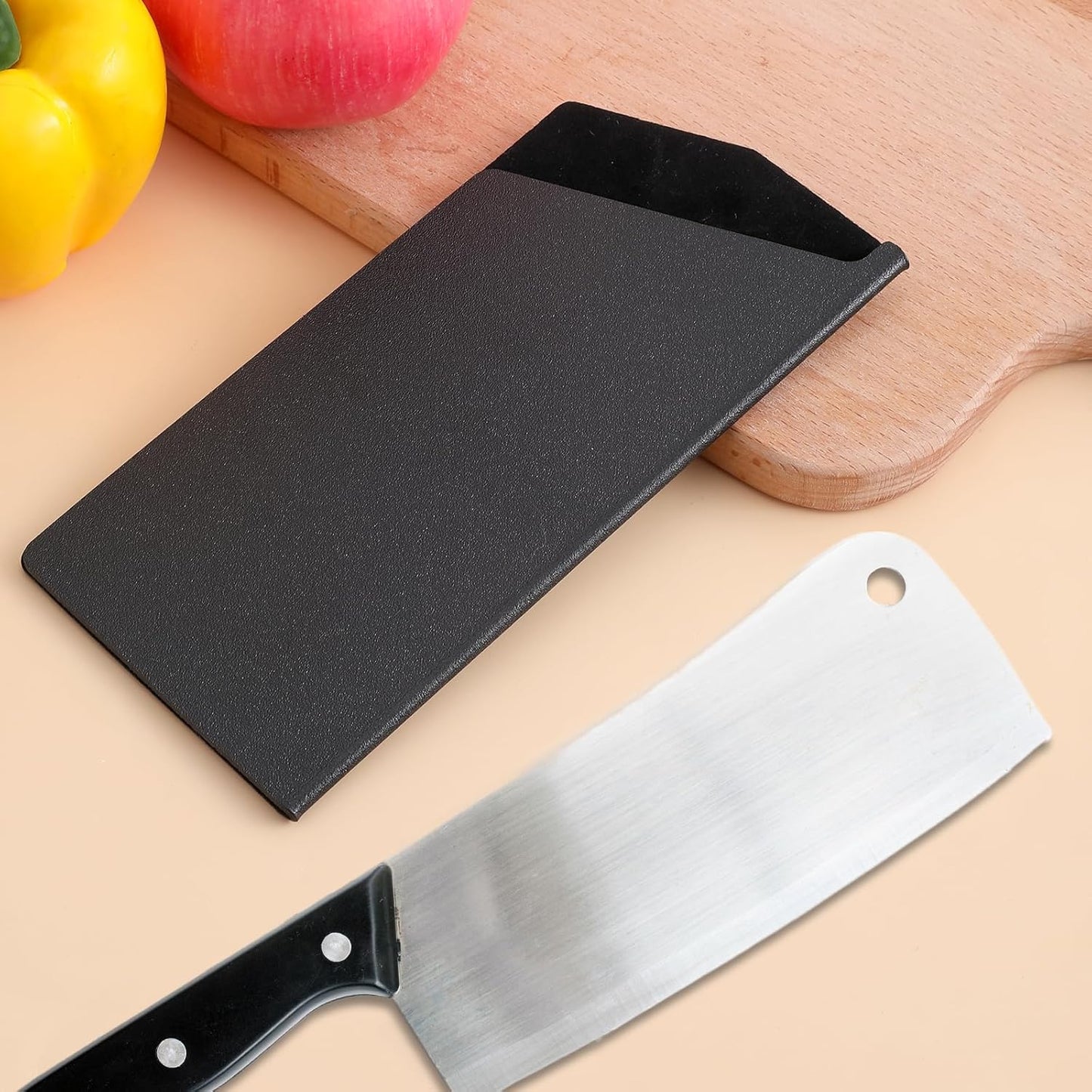 Cleaver Edge Guard ABS Knife Cover Sleeves for 7" Chopping Knife 7.5” X 3.5” Cleaver Universal Knives Sheath for Home Kitchen Knives Edge Guard Blade Protector(Black)