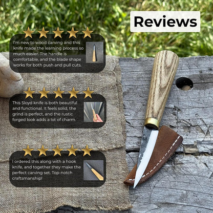 Sharky Whittling Knife Hand-Forged Sloyd Tool 2.95 In