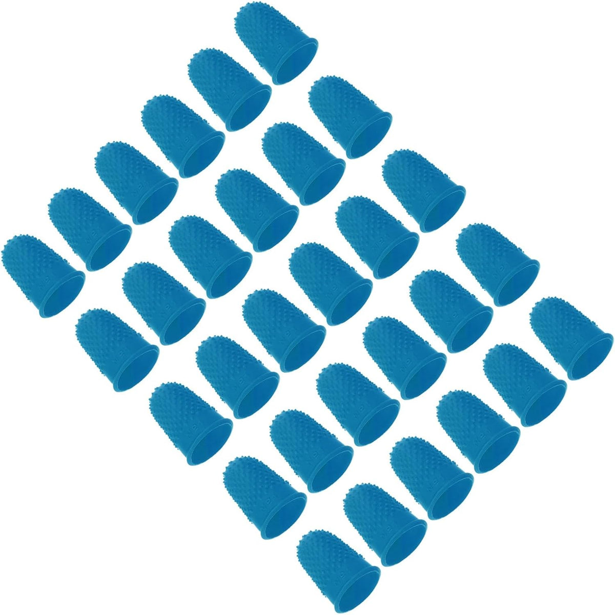 Rubber Finger Tips, 30 Pack Silicone Thumb Fingertip Protector Finger Cots Covers Guard Pads Thimble Grips for Office Counting Sewing, Orange M Size