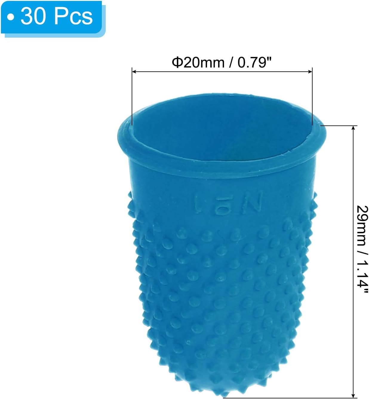 Rubber Finger Tips, 30 Pack Silicone Thumb Fingertip Protector Finger Cots Covers Guard Pads Thimble Grips for Office Counting Sewing, Orange M Size