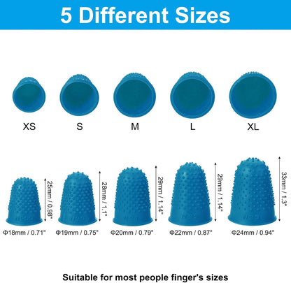 Rubber Finger Tips, 30 Pack Silicone Thumb Fingertip Protector Finger Cots Covers Guard Pads Thimble Grips for Office Counting Sewing, Orange M Size