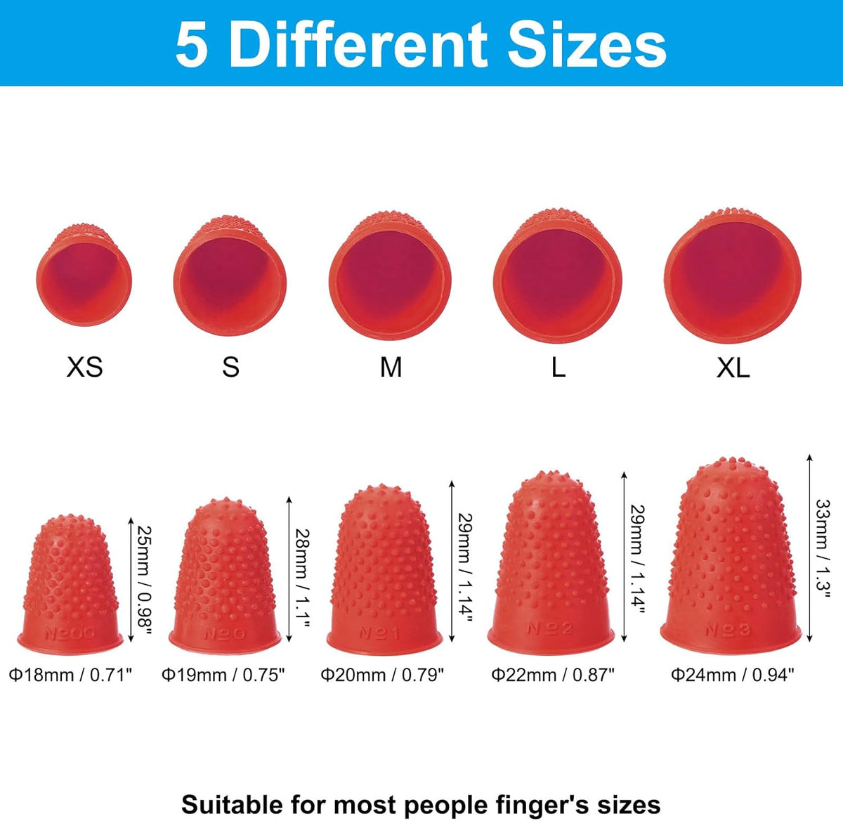 Rubber Finger Tips, 30 Pack Silicone Thumb Fingertip Protector Finger Cots Covers Guard Pads Thimble Grips for Office Counting Sewing, Orange M Size
