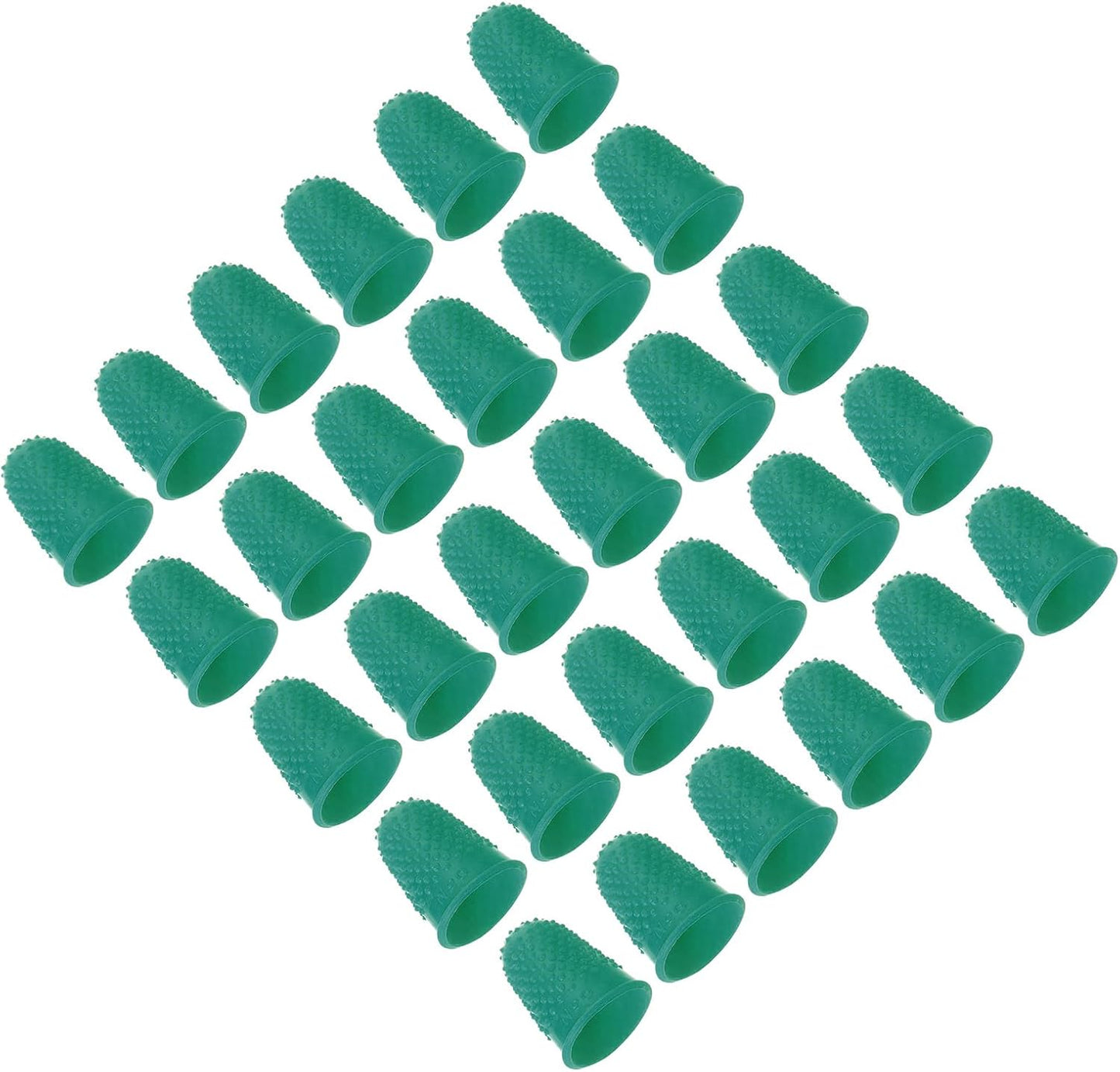 Rubber Finger Tips, 30 Pack Silicone Thumb Fingertip Protector Finger Cots Covers Guard Pads Thimble Grips for Office Counting Sewing, Orange M Size