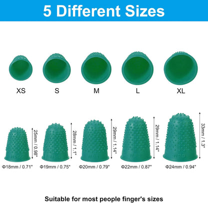 Rubber Finger Tips, 30 Pack Silicone Thumb Fingertip Protector Finger Cots Covers Guard Pads Thimble Grips for Office Counting Sewing, Orange M Size