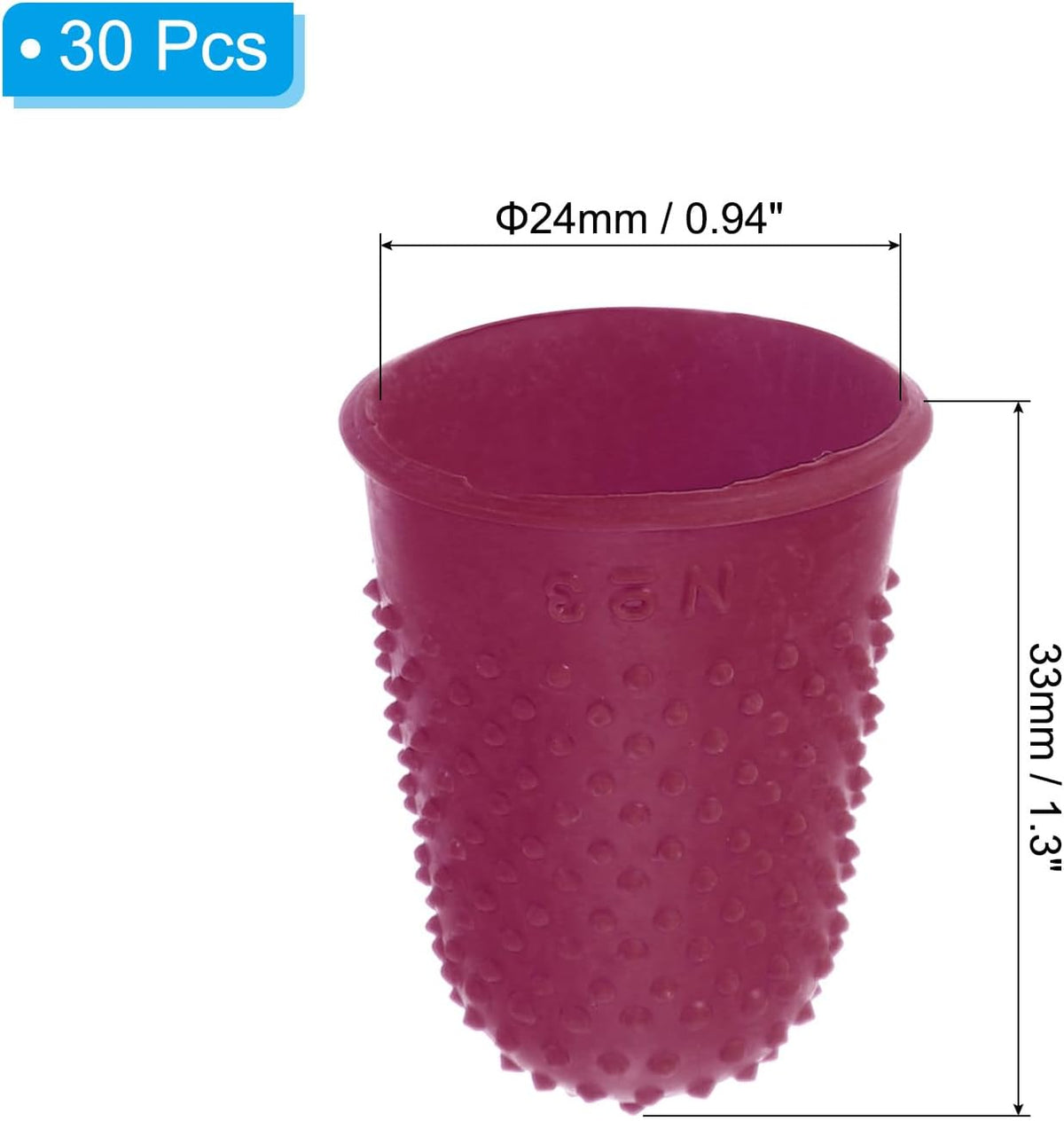 Rubber Finger Tips, 30 Pack Silicone Thumb Fingertip Protector Finger Cots Covers Guard Pads Thimble Grips for Office Counting Sewing, Orange M Size