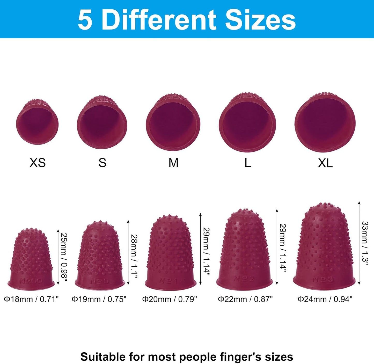 Rubber Finger Tips, 30 Pack Silicone Thumb Fingertip Protector Finger Cots Covers Guard Pads Thimble Grips for Office Counting Sewing, Orange M Size