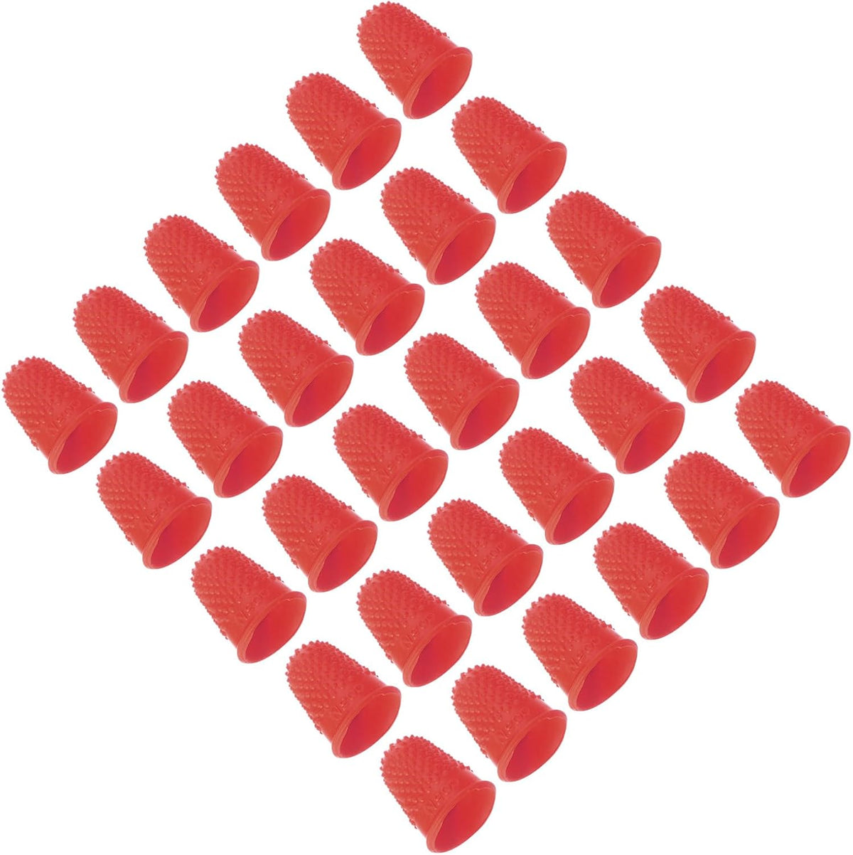 Rubber Finger Tips, 30 Pack Silicone Thumb Fingertip Protector Finger Cots Covers Guard Pads Thimble Grips for Office Counting Sewing, Orange M Size