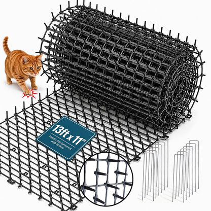 Cat Deterrent at Home - Pack of 6 Pet Deterrent Mats for Cats and Dogs - Indoor and Outdoor Spike Mats for Pet Training - Durable, Lightweight, Cut-to-Size Design - White, 16.5 x 13.2 Inches