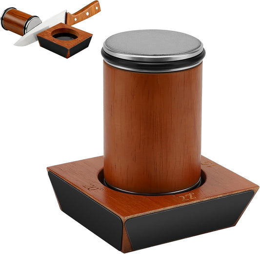 Knife Sharpener Tool, Rolling Knife Sharpener Kit, Knife Sharpening with Diamonds and Ceramic for Steel of Any Hardness, Kitchen knife Sharpener with Degree Magnetic Angle (knife sharpener)