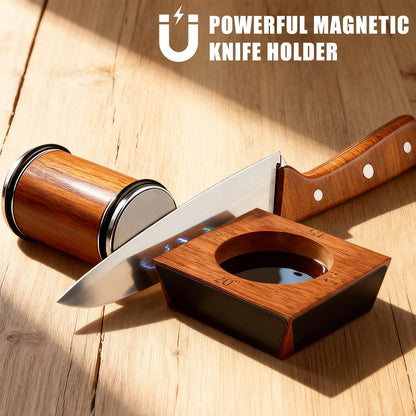 Knife Sharpener Tool, Rolling Knife Sharpener Kit, Knife Sharpening with Diamonds and Ceramic for Steel of Any Hardness, Kitchen knife Sharpener with Degree Magnetic Angle (knife sharpener)