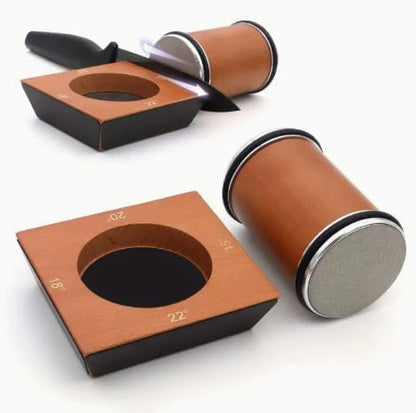 Knife Sharpener Tool, Rolling Knife Sharpener Kit, Knife Sharpening with Diamonds and Ceramic for Steel of Any Hardness, Kitchen knife Sharpener with Degree Magnetic Angle (knife sharpener)