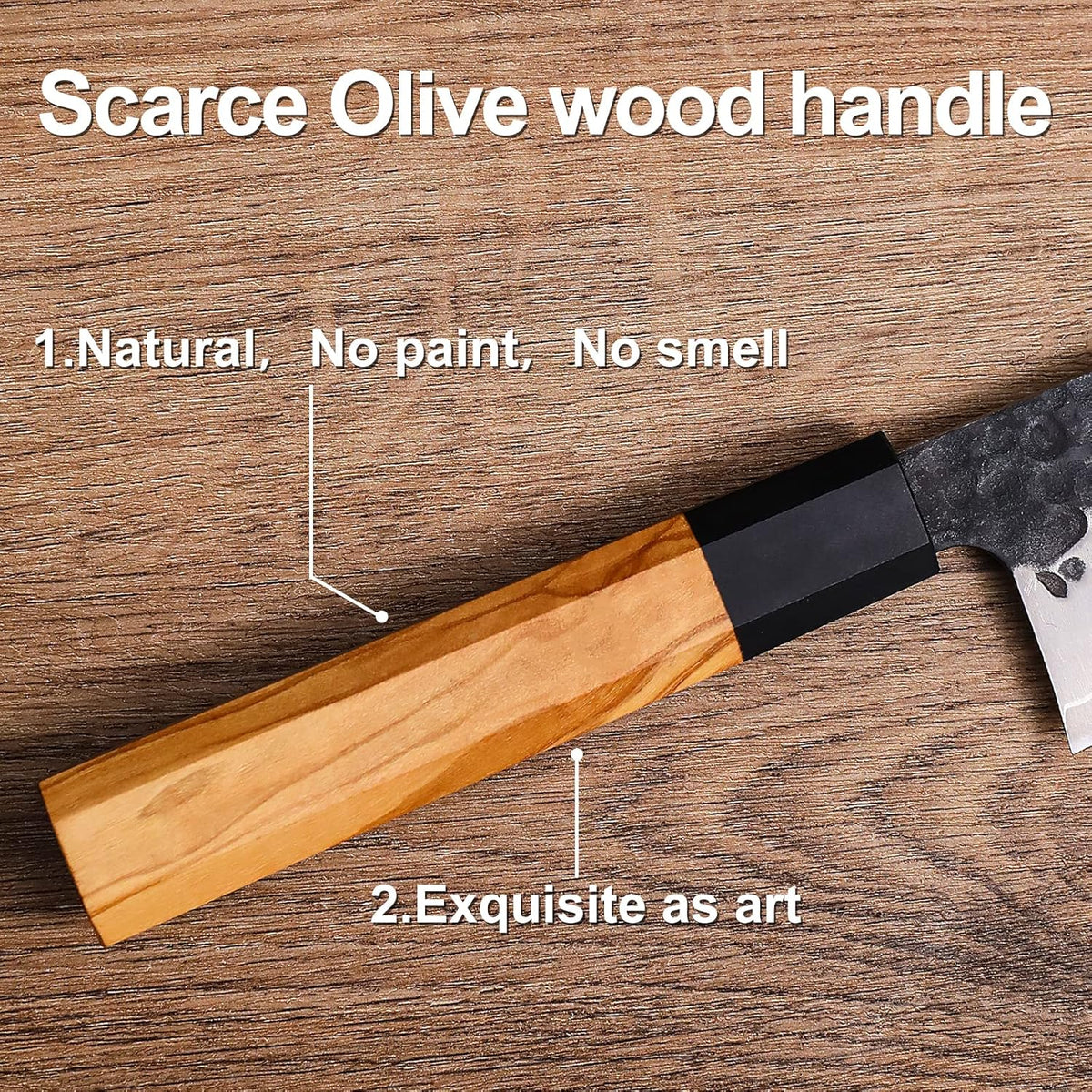 9 Inch Japanese Kiritsuke Chef Knife, Hand Forged High Carbon Steel Gyuto Kitchen Knife for Meat Fish Vegetables, Professional Cooking Knife with Olive Wood Octagonal Handle & Gift Box
