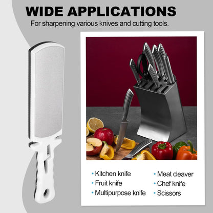 400/1000 Grit Handheld Diamond Sharpening Stone Double-Sided Whetstone 5-In-1 Sharpener Tool with Ceramic and Tungsten Steel Scissor Slot for Kitchen, Black Red