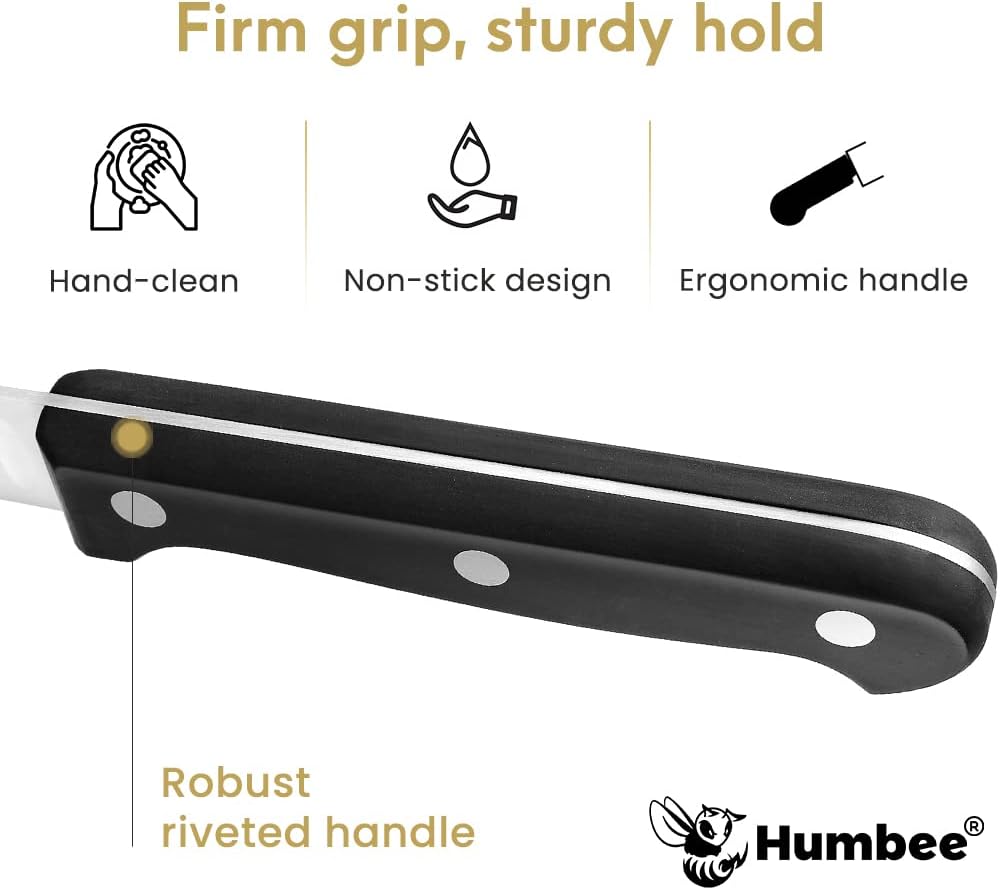 10 Inch Carving Knife and 9 Inch Fork Set – Razor Sharp Stainless Steel Blade with Full Tang Grip Handle, Granton Edge for Smoked Brisket, Turkey, BBQ Meat and Roast