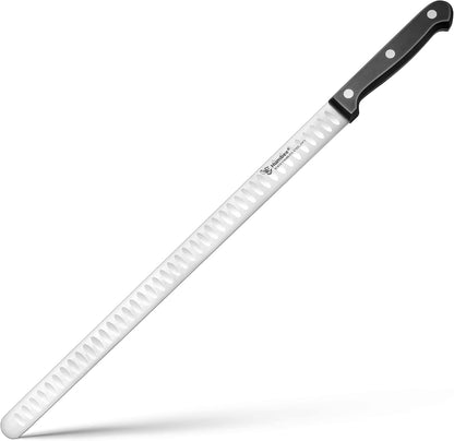 10 Inch Carving Knife and 9 Inch Fork Set – Razor Sharp Stainless Steel Blade with Full Tang Grip Handle, Granton Edge for Smoked Brisket, Turkey, BBQ Meat and Roast