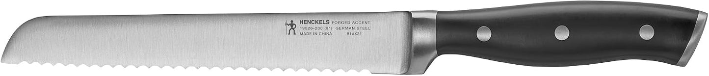Forged Accent Razor-Sharp 8-inch Bread Knife, Cake Knife, Black, German Engineered Informed by 100+ Years of Mastery
