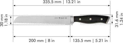Forged Accent Razor-Sharp 8-inch Bread Knife, Cake Knife, Black, German Engineered Informed by 100+ Years of Mastery
