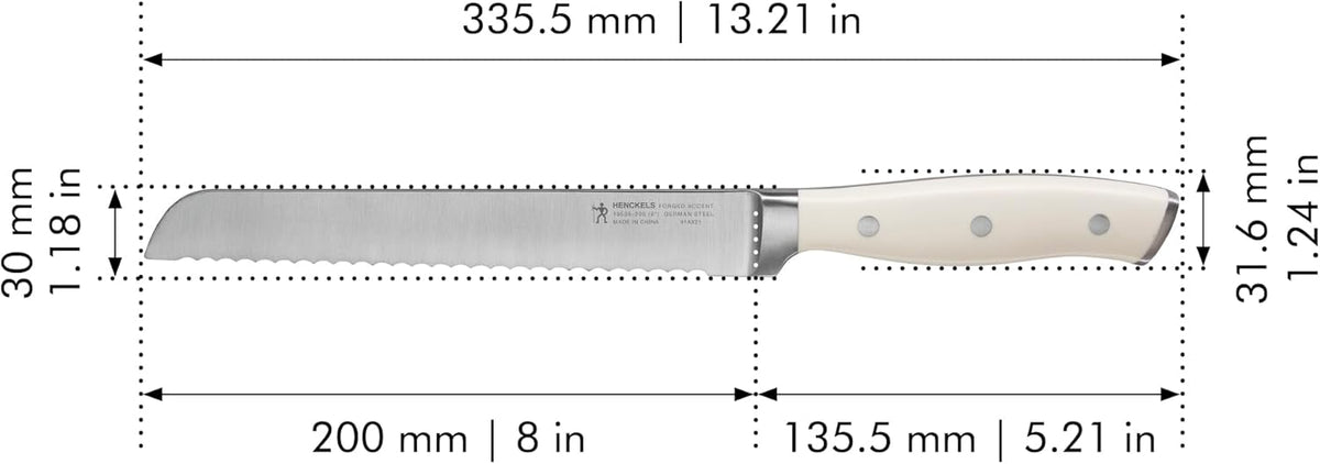 Forged Accent Razor-Sharp 8-inch Bread Knife, Cake Knife, Black, German Engineered Informed by 100+ Years of Mastery