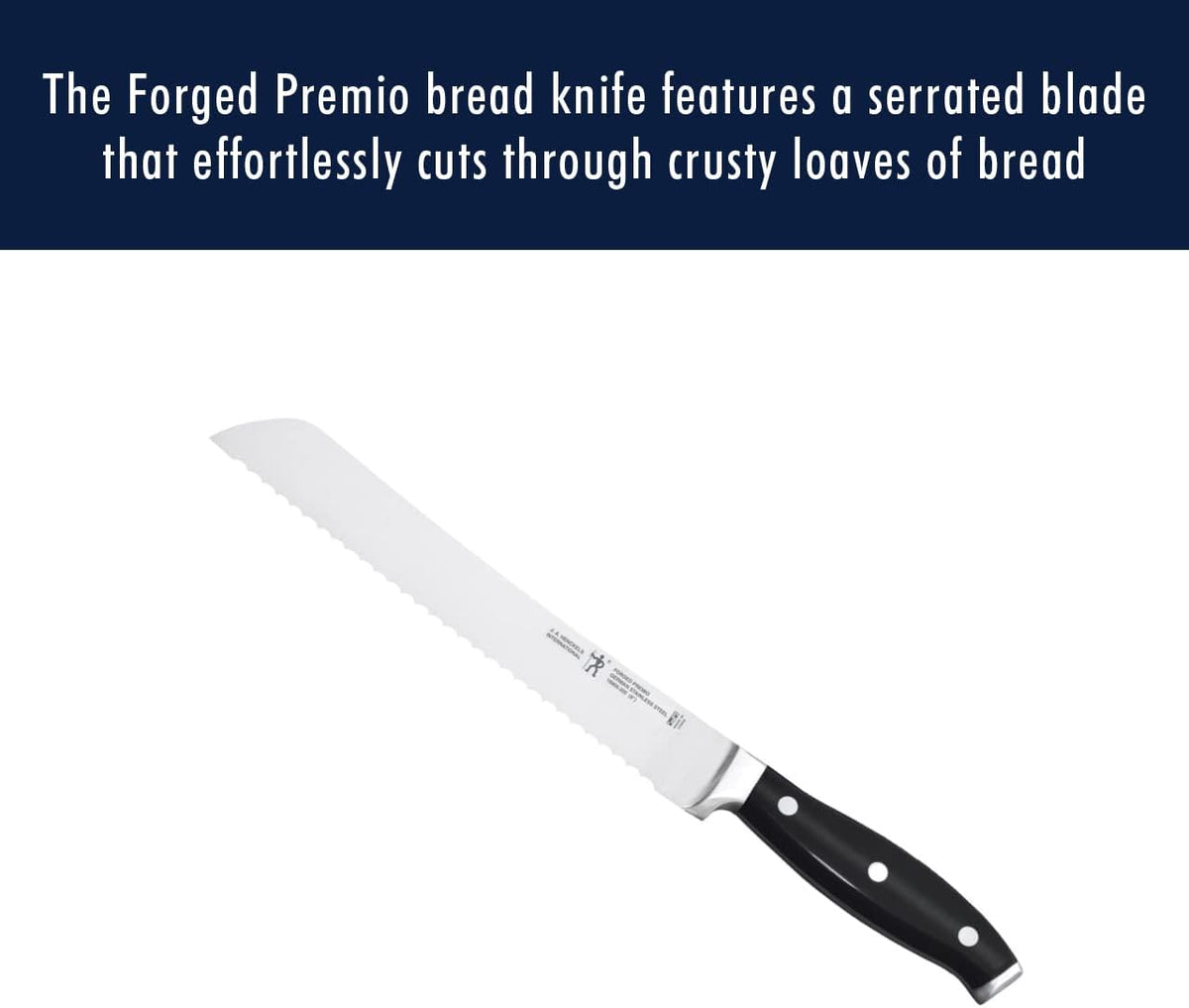 Forged Accent Razor-Sharp 8-inch Bread Knife, Cake Knife, Black, German Engineered Informed by 100+ Years of Mastery
