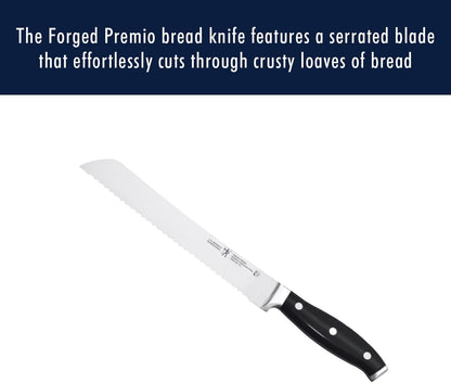 Forged Accent Razor-Sharp 8-inch Bread Knife, Cake Knife, Black, German Engineered Informed by 100+ Years of Mastery