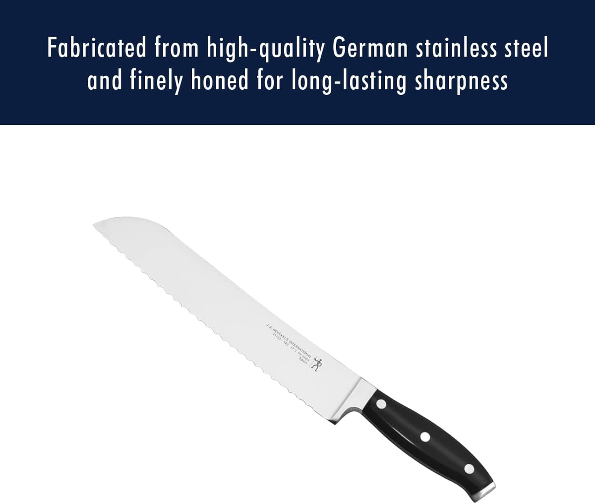 Forged Accent Razor-Sharp 8-inch Bread Knife, Cake Knife, Black, German Engineered Informed by 100+ Years of Mastery