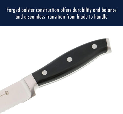 Forged Accent Razor-Sharp 8-inch Bread Knife, Cake Knife, Black, German Engineered Informed by 100+ Years of Mastery