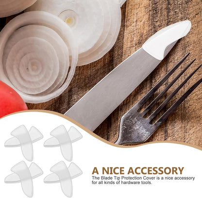 Knife Tip Protective Covers 250 Pack Transparent Cutter Tip Sleeves Lightweight Scratch-Resistant Guards for Kitchen Blade Safety and Storage