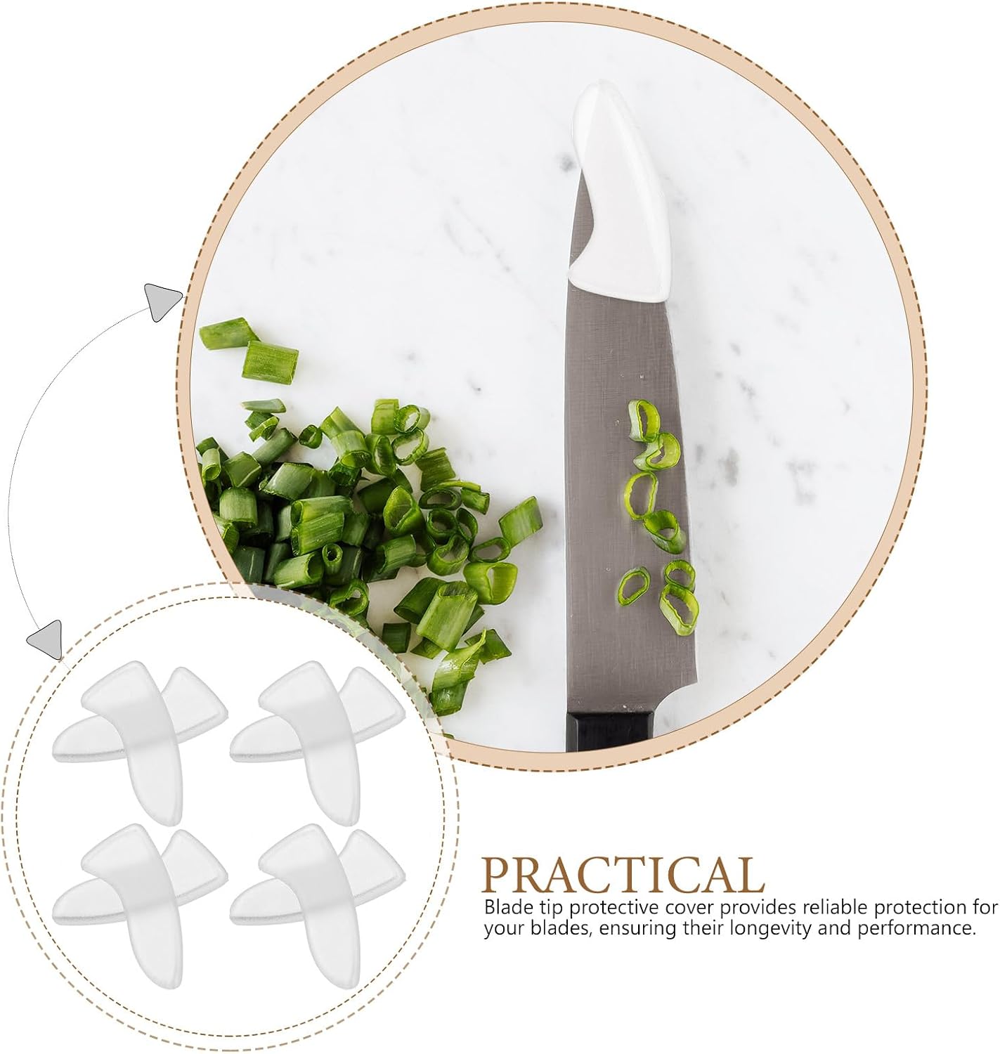 Knife Tip Protective Covers 250 Pack Transparent Cutter Tip Sleeves Lightweight Scratch-Resistant Guards for Kitchen Blade Safety and Storage