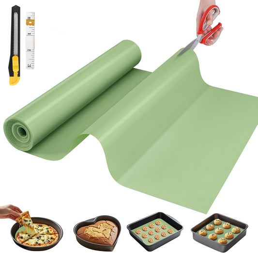 Silicone Baking Mat Roll, Reusable Baking Sheet Liners, 12 in x 6 ft | Free Cut to Size, Food-Grade, Non-Stick, Non-Slip, For Dough, Pastry, Air Fryer, Freeze Dryer, Oven Pan, Kitchen Counter