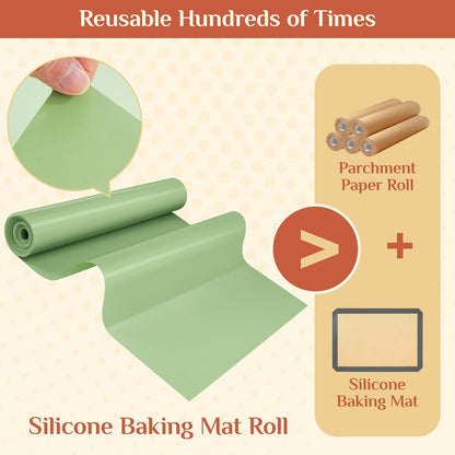Silicone Baking Mat Roll, Reusable Baking Sheet Liners, 12 in x 6 ft | Free Cut to Size, Food-Grade, Non-Stick, Non-Slip, For Dough, Pastry, Air Fryer, Freeze Dryer, Oven Pan, Kitchen Counter