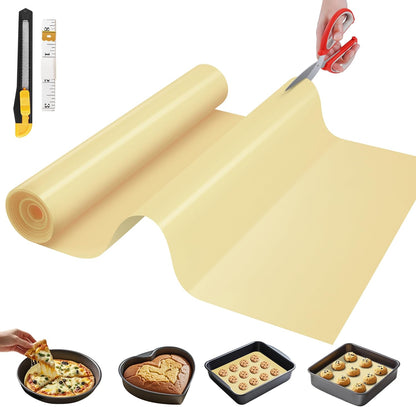 Silicone Baking Mat Roll, Reusable Baking Sheet Liners, 12 in x 6 ft | Free Cut to Size, Food-Grade, Non-Stick, Non-Slip, For Dough, Pastry, Air Fryer, Freeze Dryer, Oven Pan, Kitchen Counter