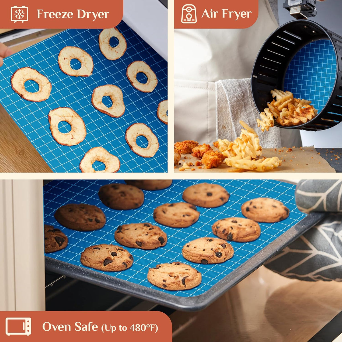 Silicone Baking Mat Roll, Reusable Baking Sheet Liners, 12 in x 6 ft | Free Cut to Size, Food-Grade, Non-Stick, Non-Slip, For Dough, Pastry, Air Fryer, Freeze Dryer, Oven Pan, Kitchen Counter